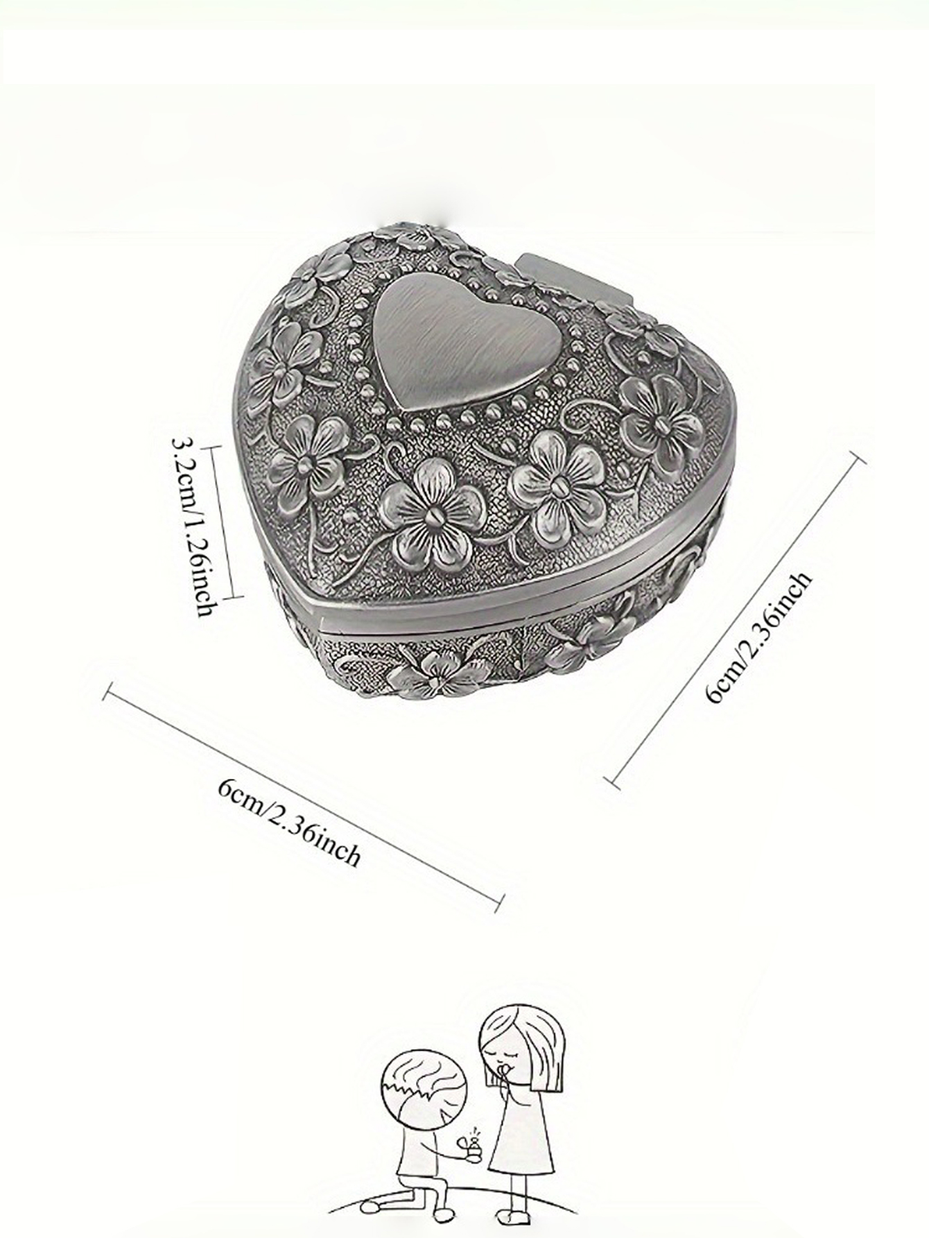Custom Heart Metal Ring Box
